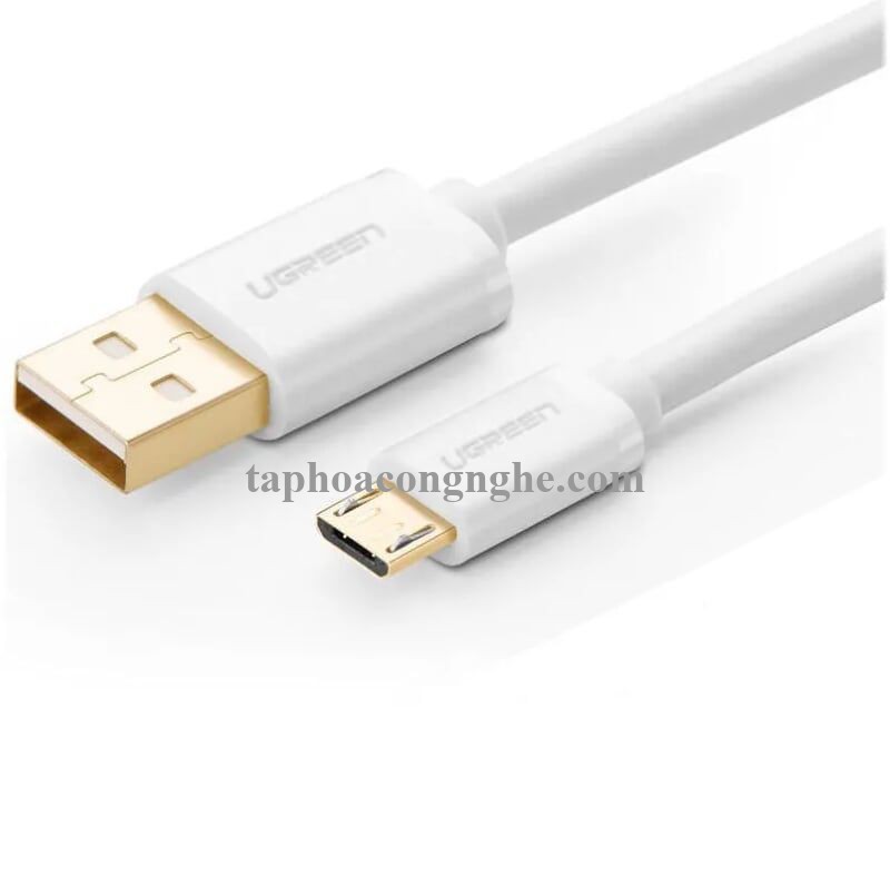 Ugreen 10847 0.5M màu Trắng Cáp sạc truyền dữ liệu USB 2.0 sang MICRO USB lõi đồng US125 30010847